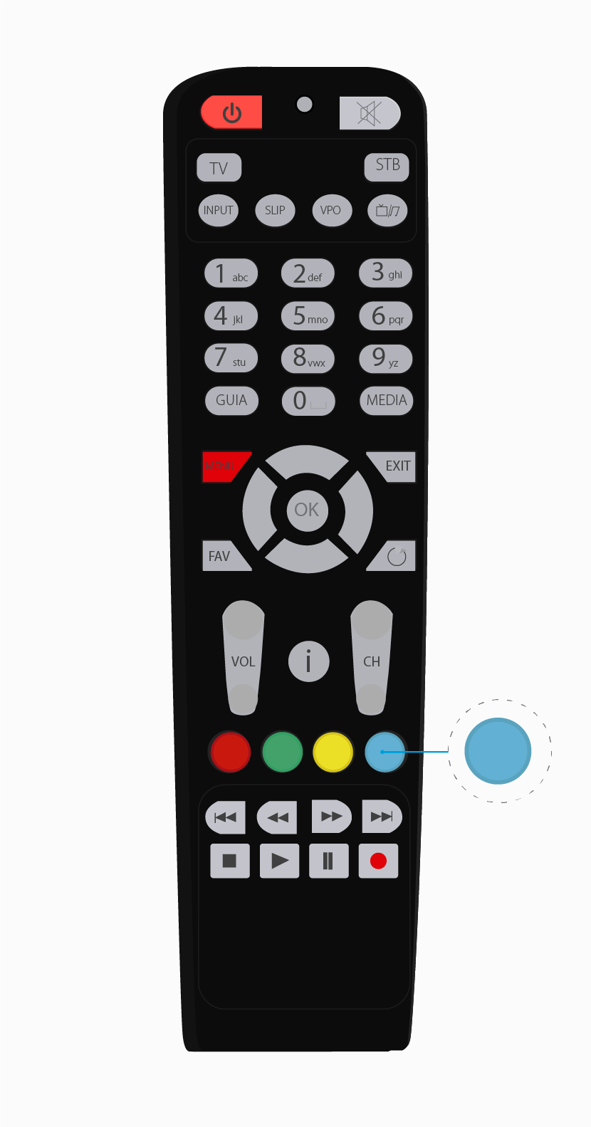 aw-control remoto para decodificador tigo une