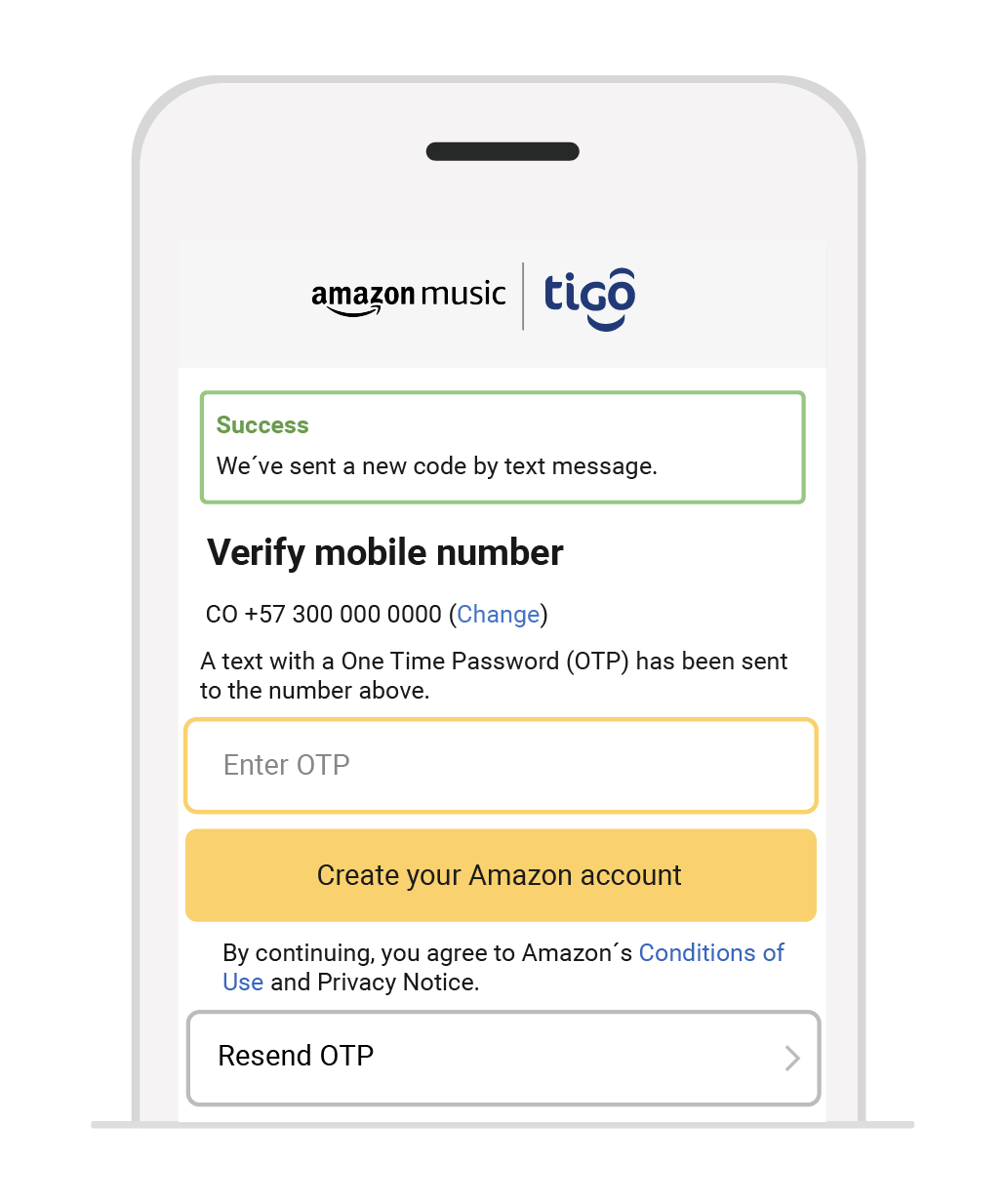 aw-Activar Amazon Music Tigo Paso 5 Codigo de confirmacion