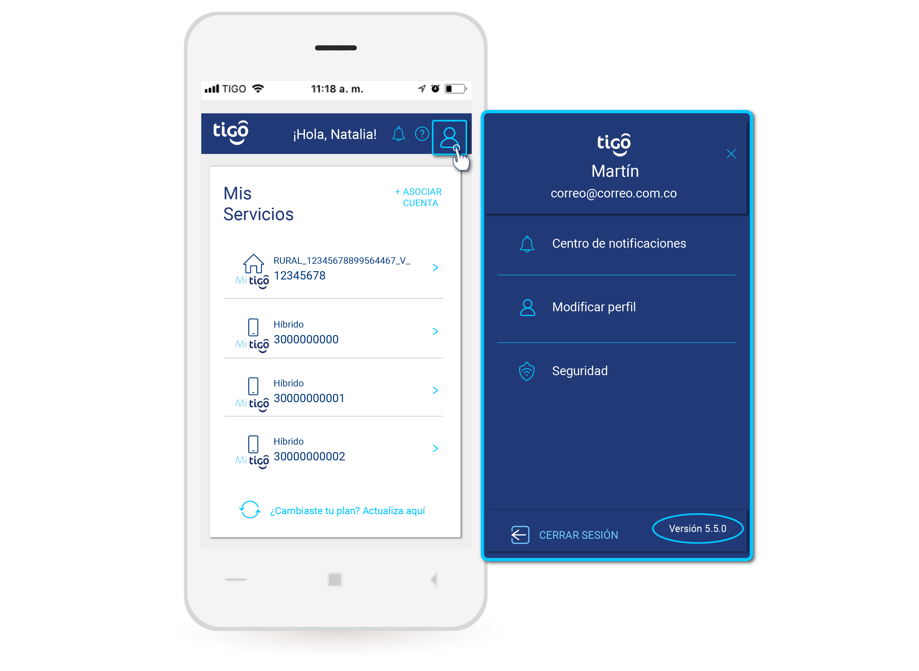 aw-version actual mi tigo app