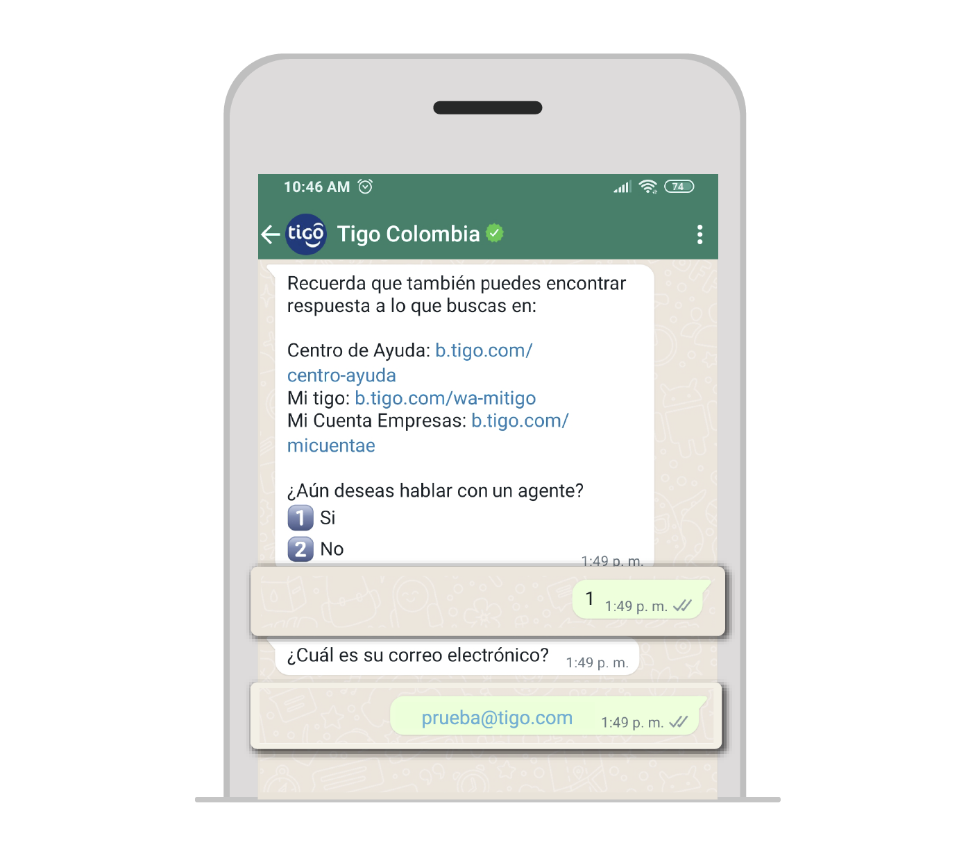 aw-solicitar correo electronico para factura tigo