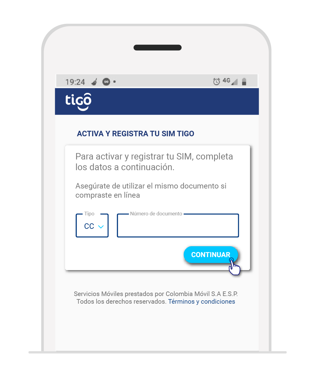 aw-activar y registrar sim tigo documento de identidad