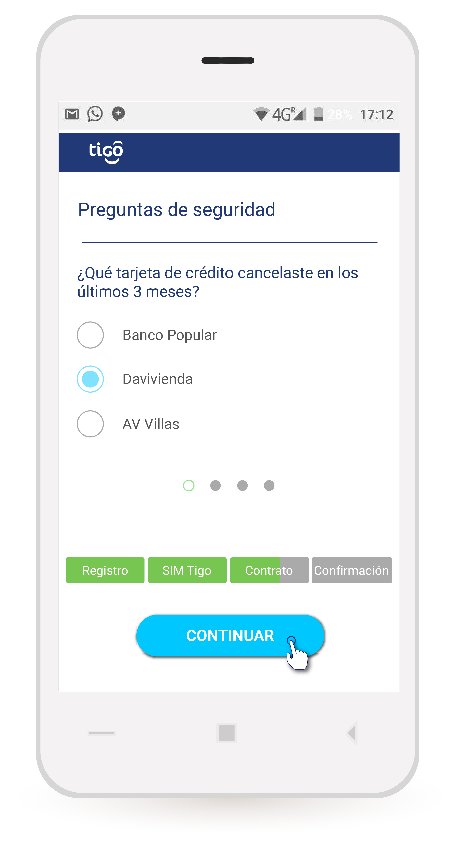 aw-Preguntas de seguridad nueva sim card tigo