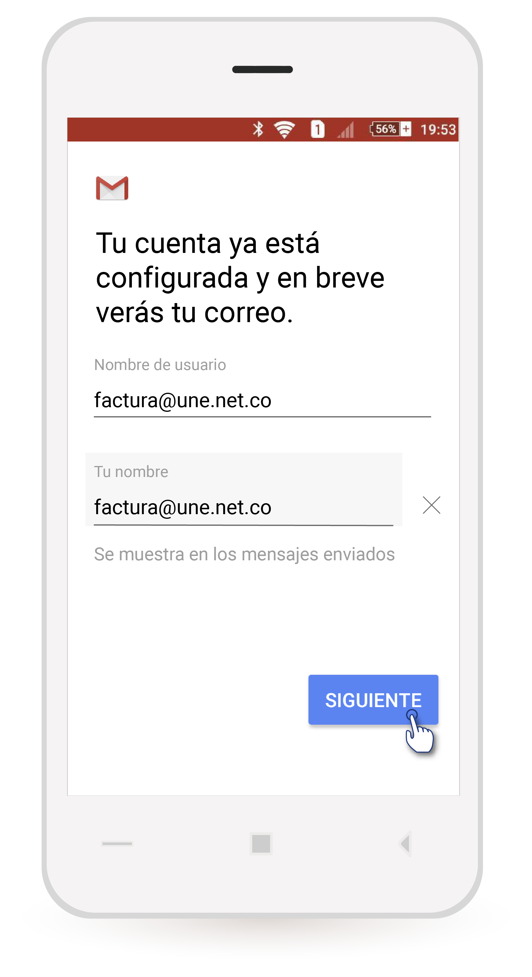 aw-Cuenta registrada Android Gmail TigoUne