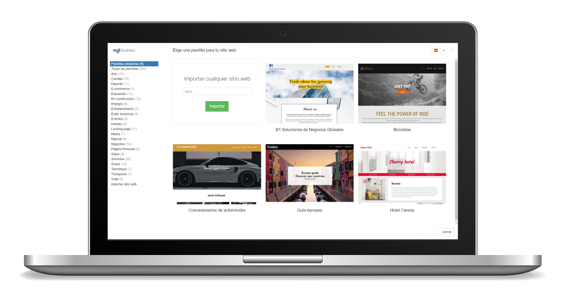 aw-Como administrar su pagina Tigo Business Paso 3 Plantillas