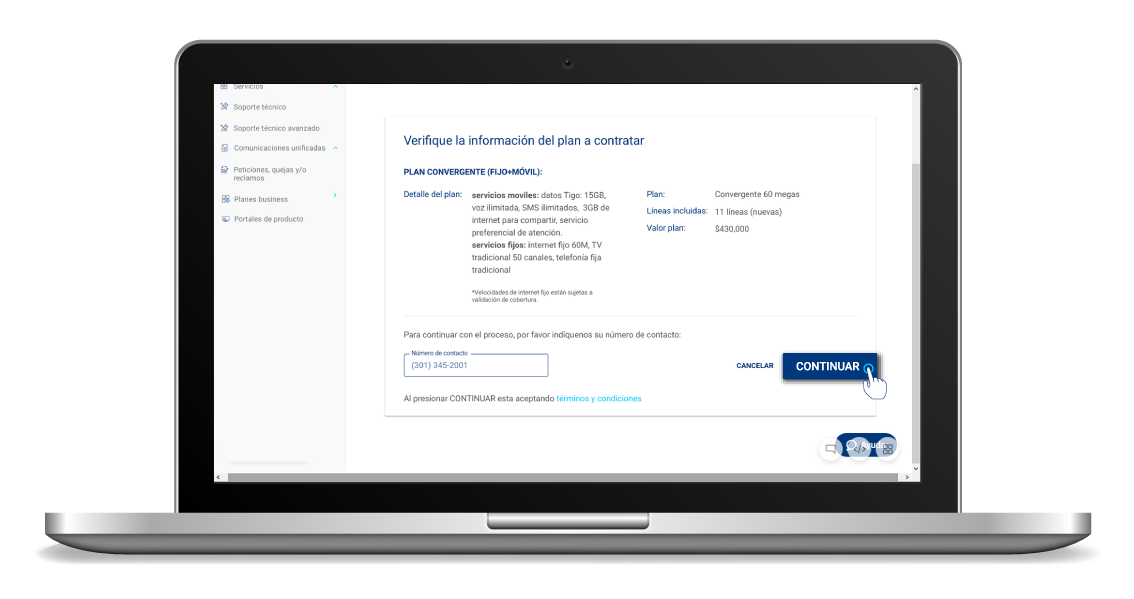 aw-Como tener un plan Tigo Business paso 5 resumen de pedido