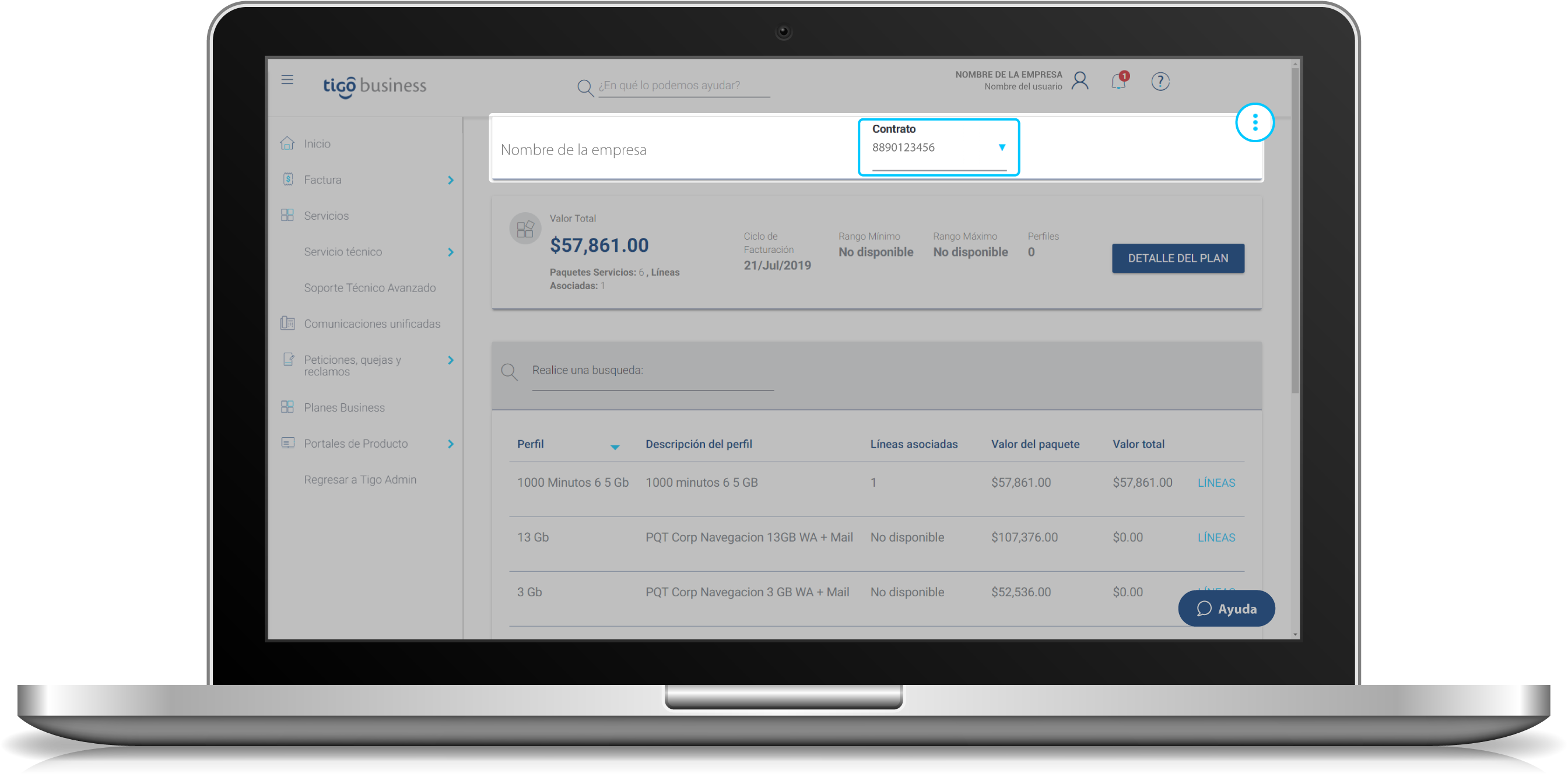 aw-factura tigo une empresas