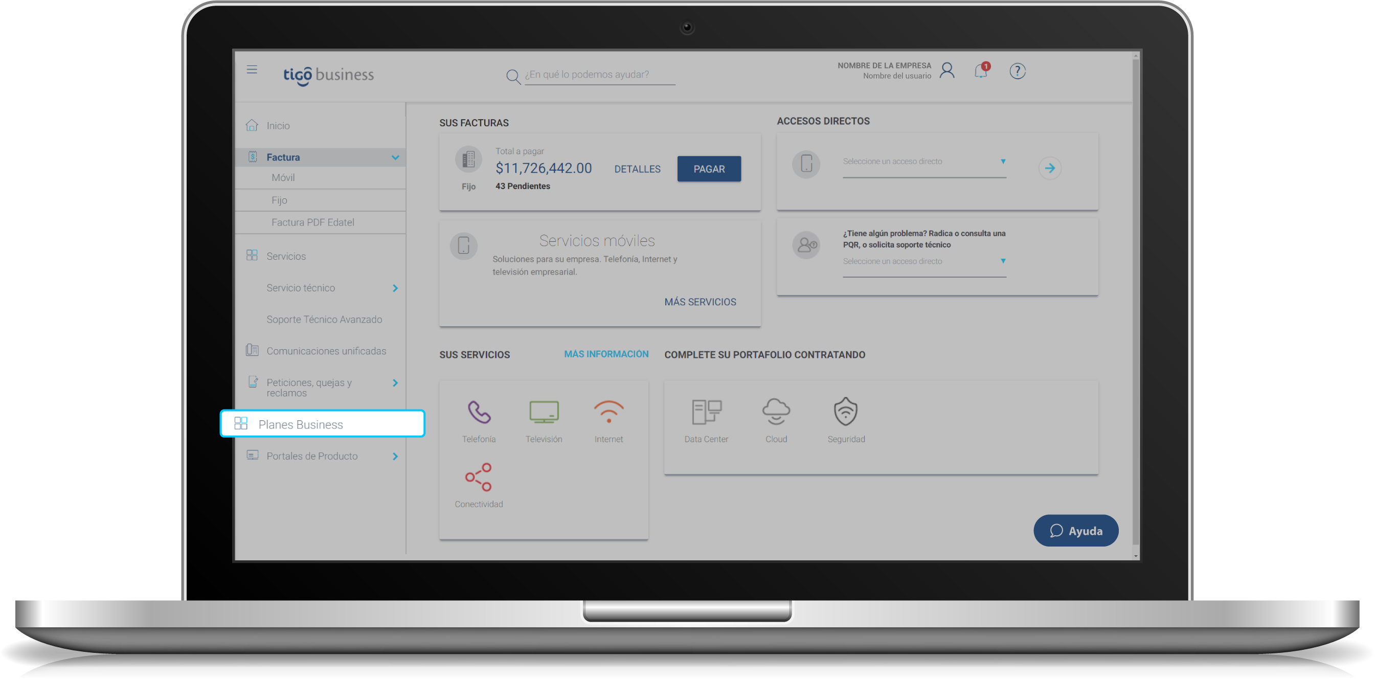 aw-pago factura tigo une empresas