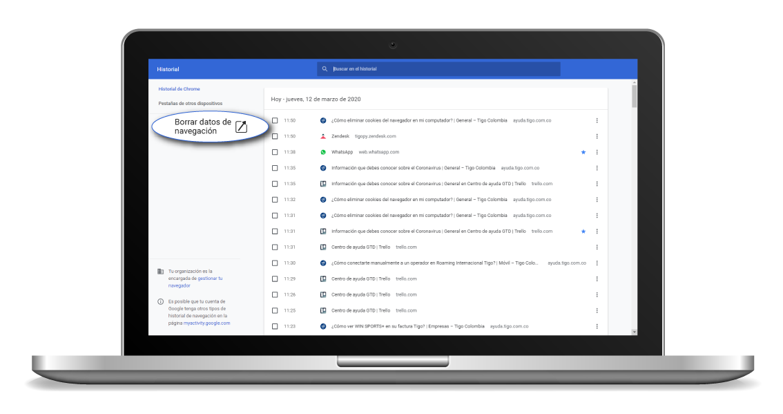 aw-Como eliminar Cookies en Google Chrome Paso 2 Borrar datos de navegacion