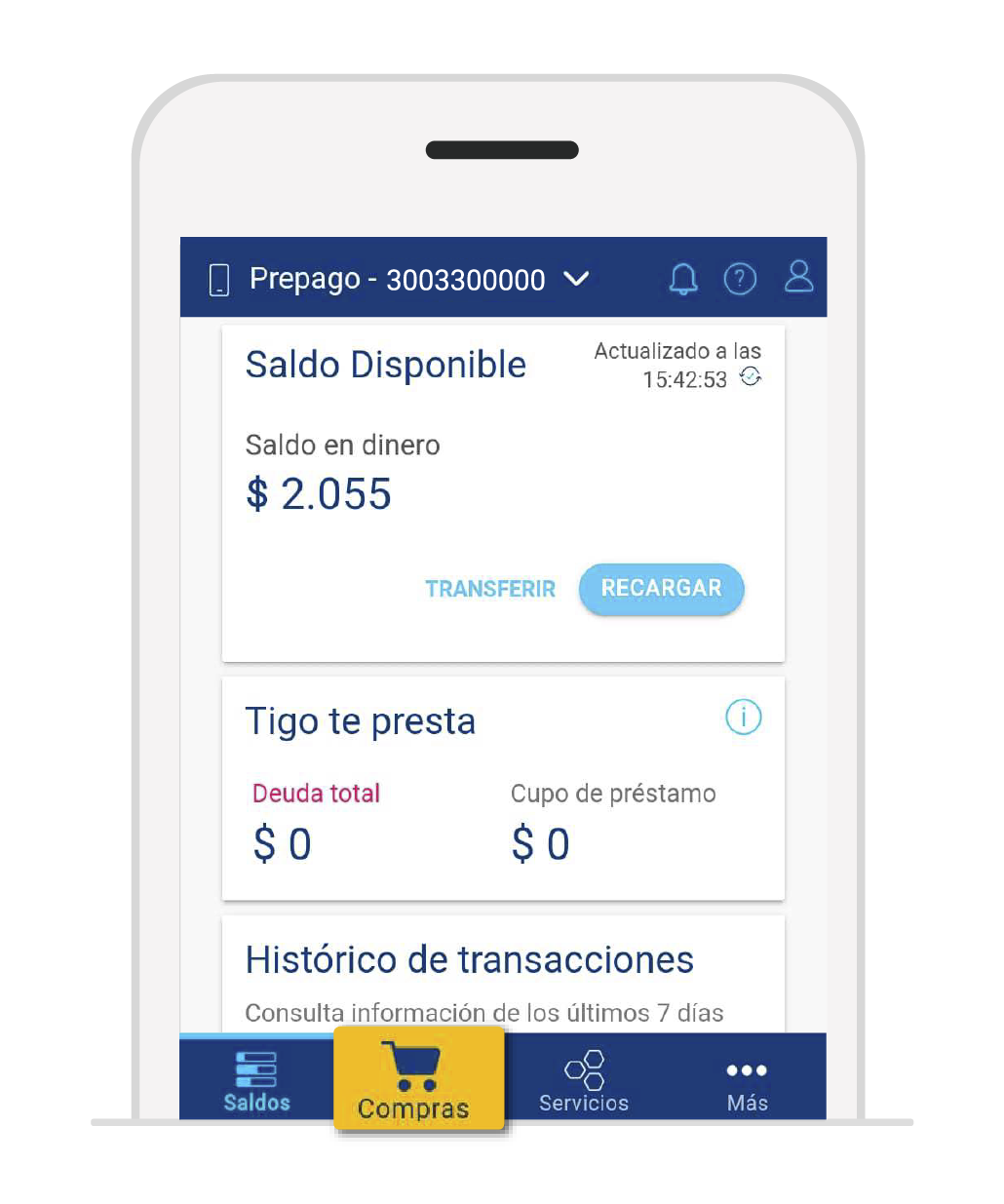 aw-ingresar a mi tigo app seccion dia prepago