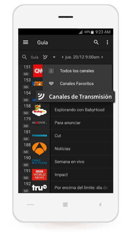 aw-igo One Tv Android Paso 2 Canales de transmisión