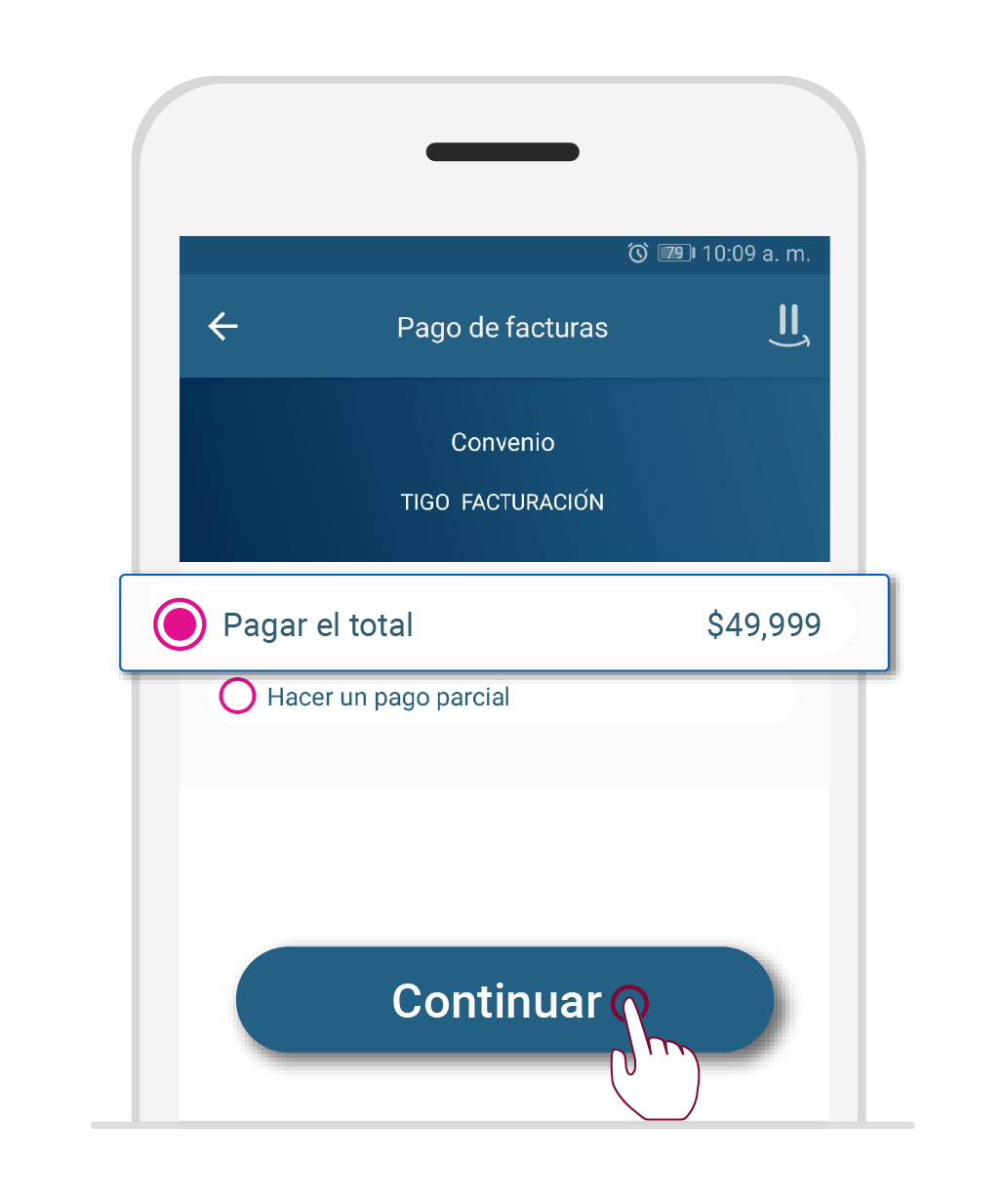 aw-Pagar factura Tigo sin cuenta bancaria o tarjeta de credito opcion 3 Movii Paso 5 pago total