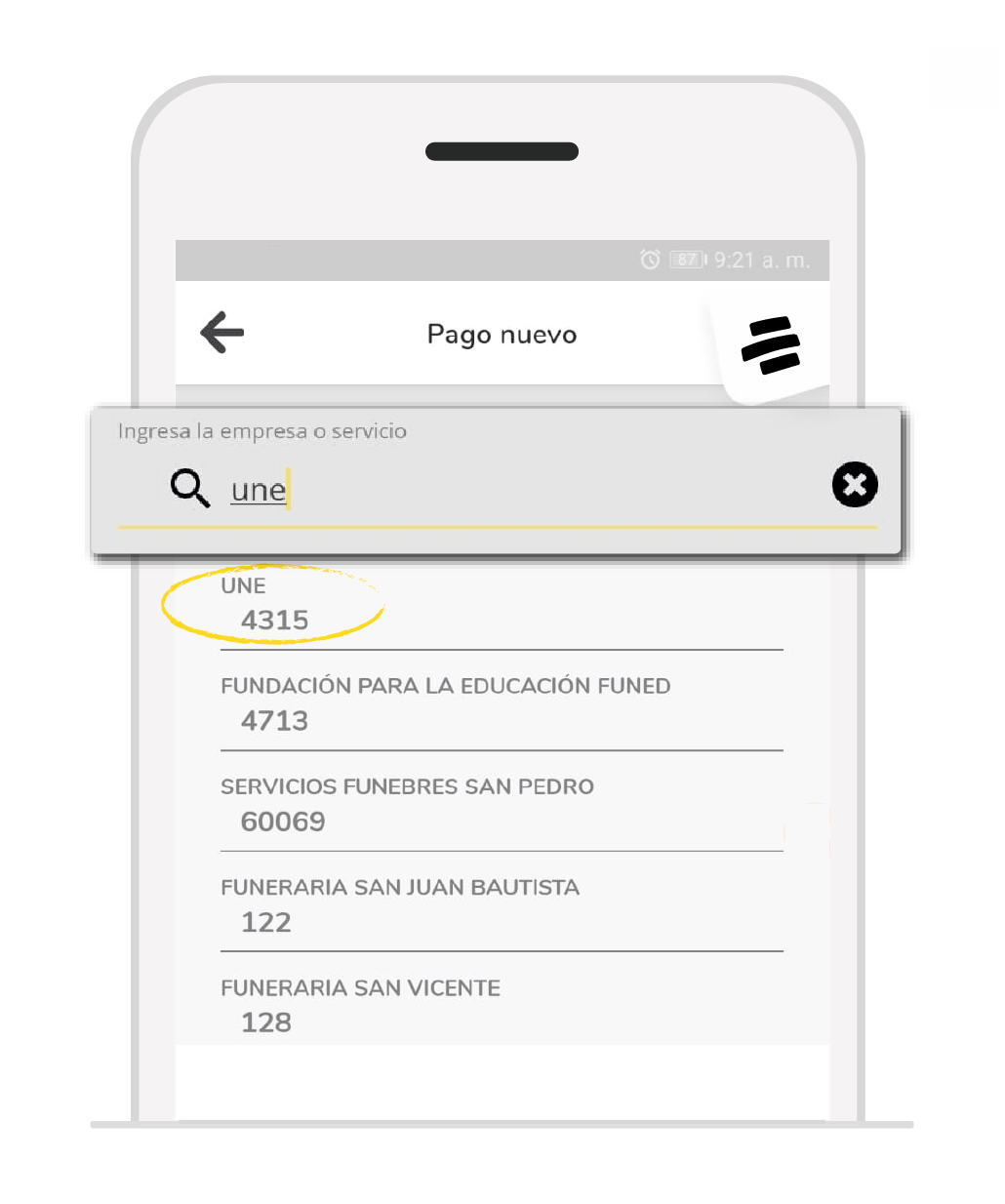 aw-Pagar factura Tigo sin cuenta bancaria o tarjeta de credito opcion 2 Ahorro a la Mano Paso 3 convenio UNE