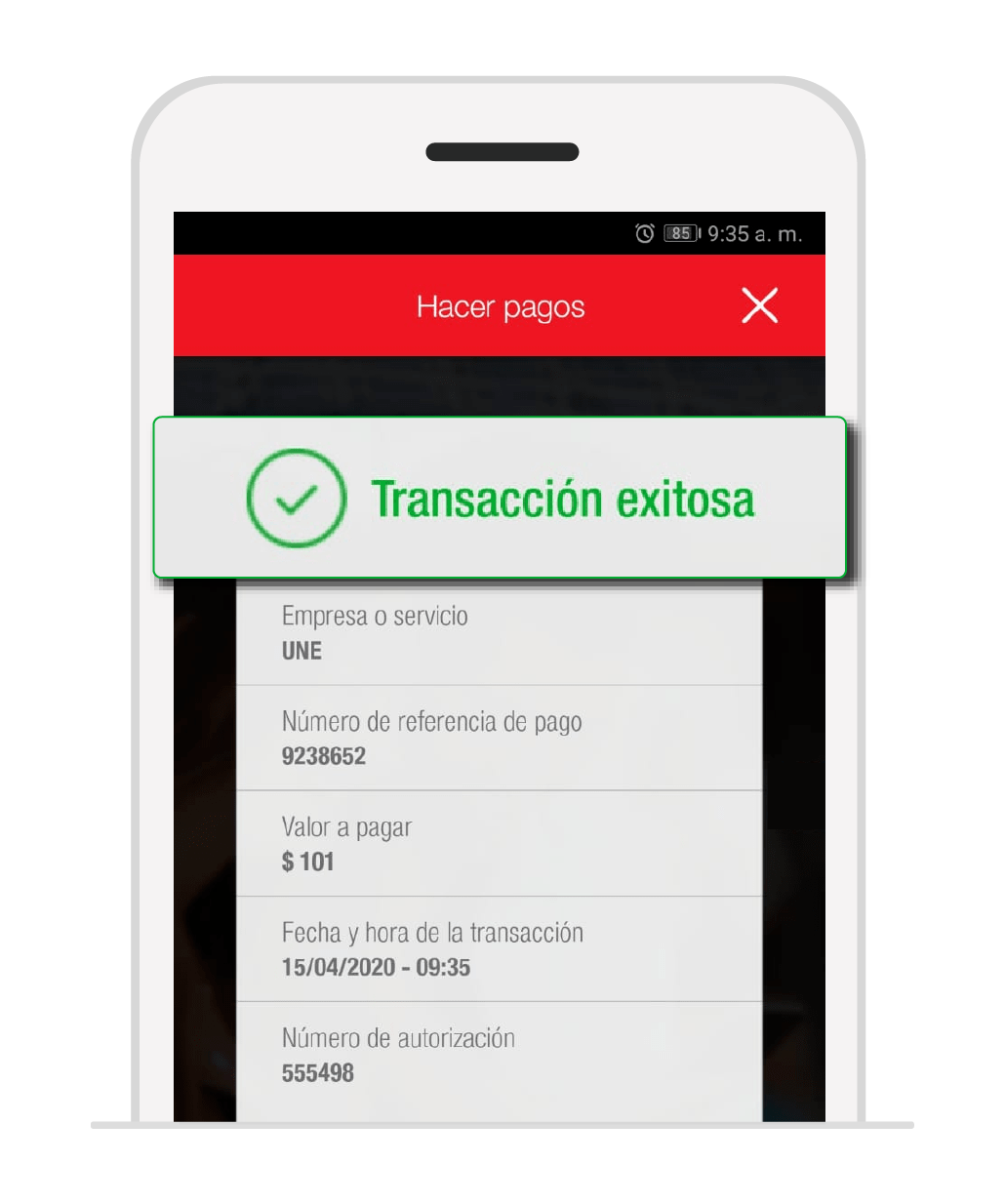 aw-Pagar factura Tigo sin cuenta bancaria o tarjeta de credito opcion 1 Daviplata paso 7 mensaje de confirmacion
