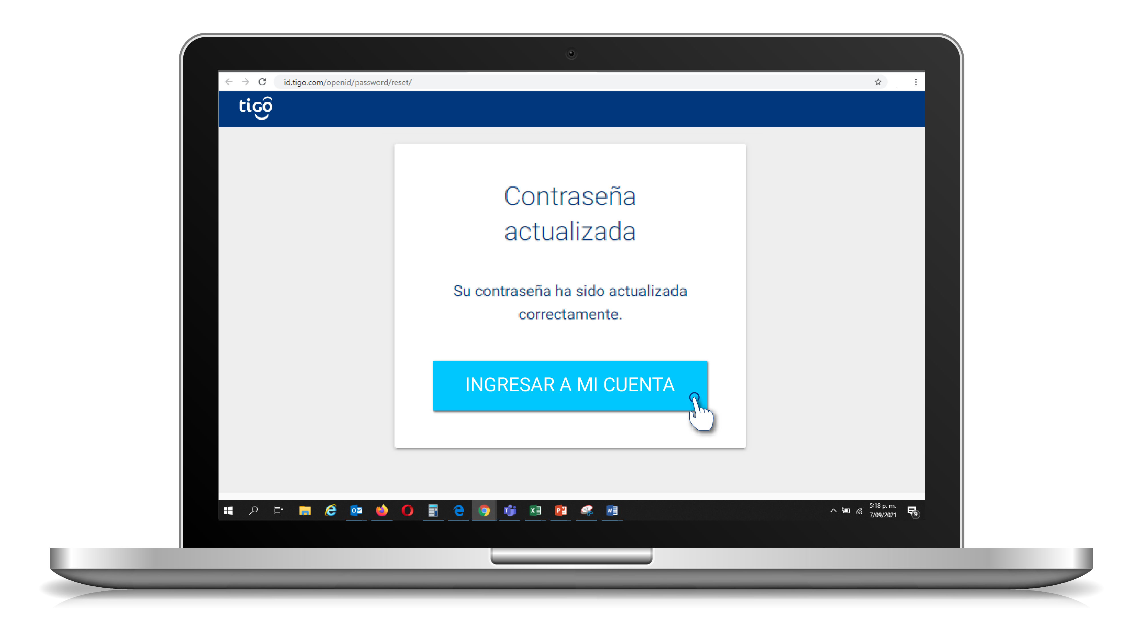 aw-contraseña reestablecida tigo business online