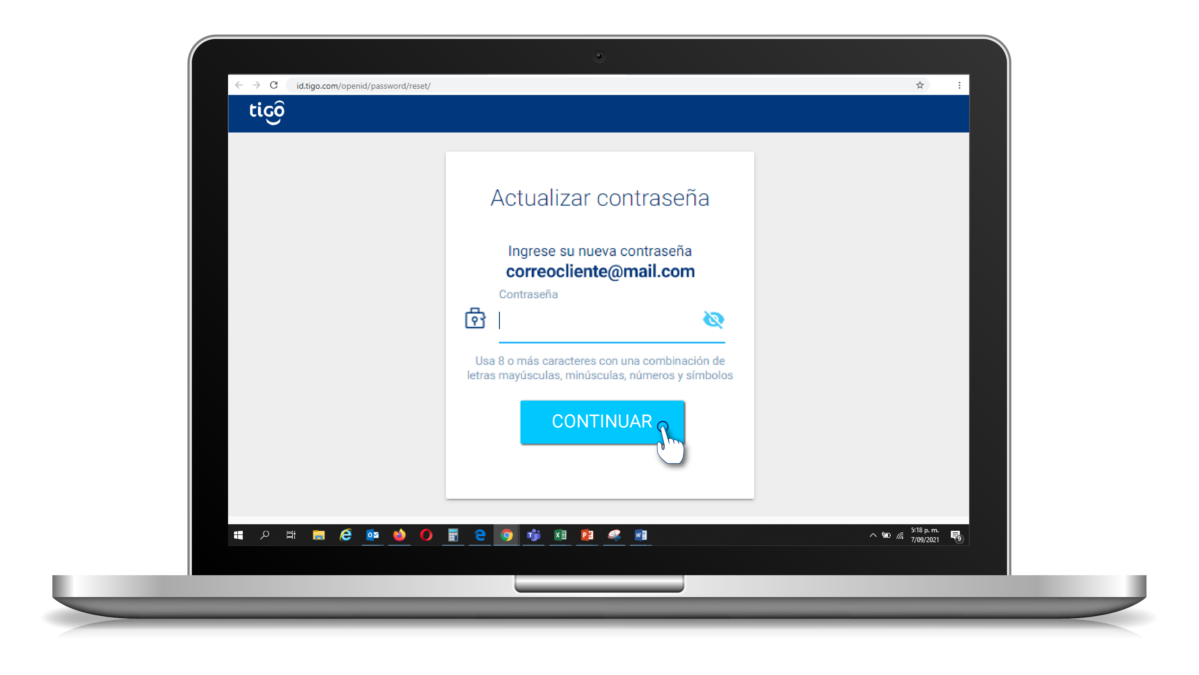 aw-nueva contraseña tigo business