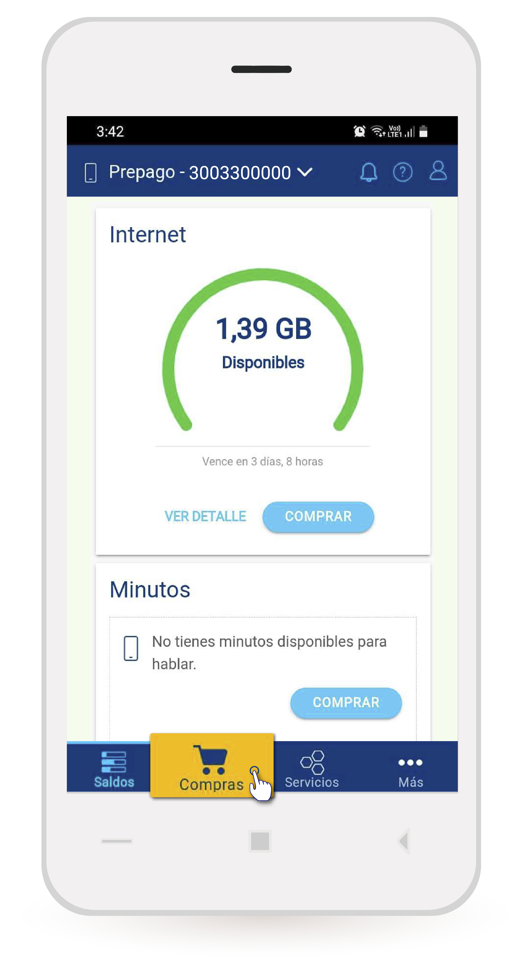 aw-ingresar a la seccion compras tigo app prepago