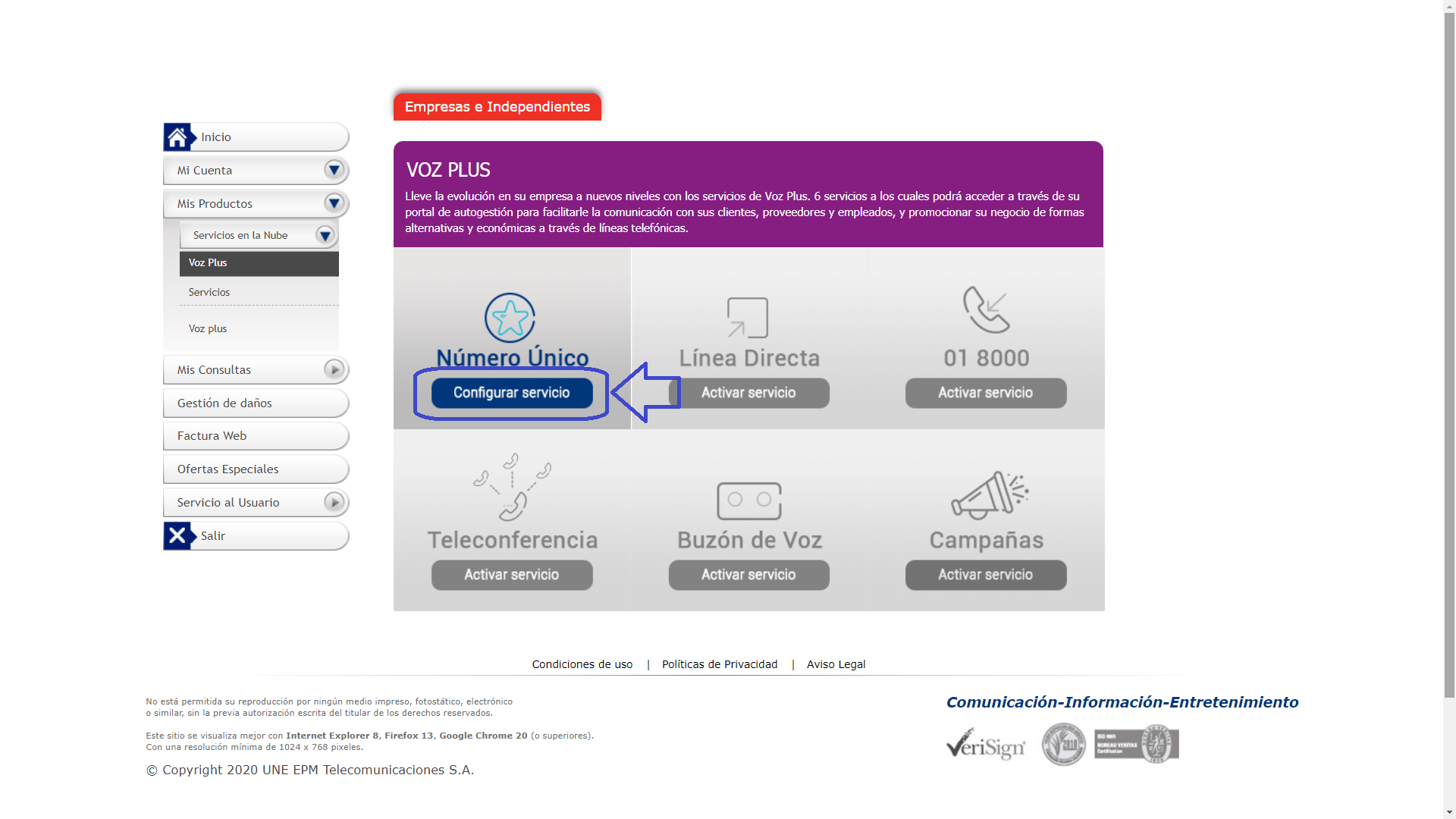 aw-Configurar numero unico Tigo paso 3 configurar servicio