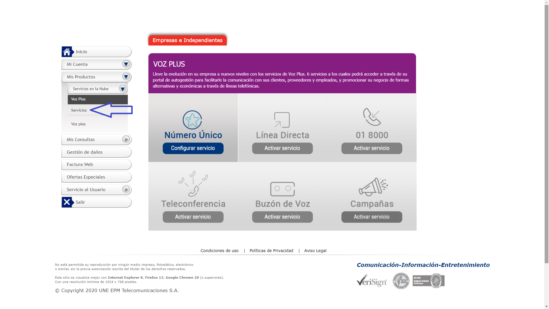 aw-Configurar numero unico Tigo paso 2 servicios en la nube