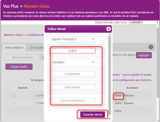 aw-Editar enrutamiento por extension numero unico tigo paso 3 guardar extensiones