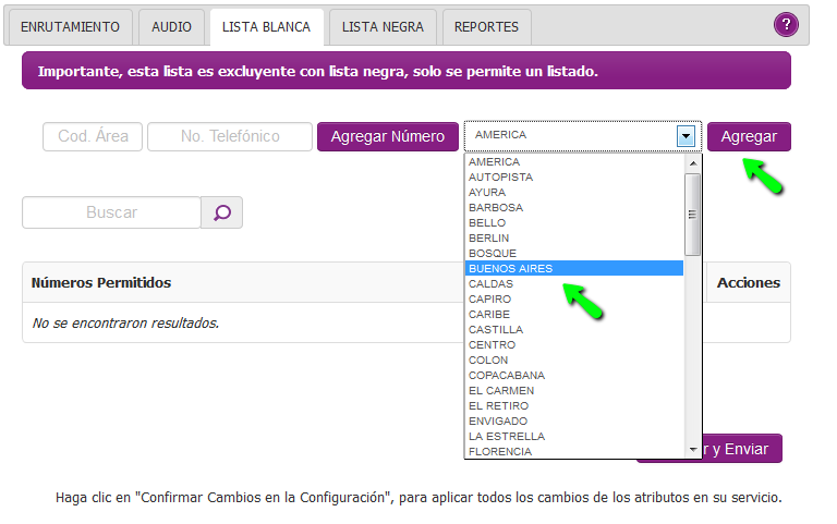 aw-Eliminar lista blanca numero unico tigo
