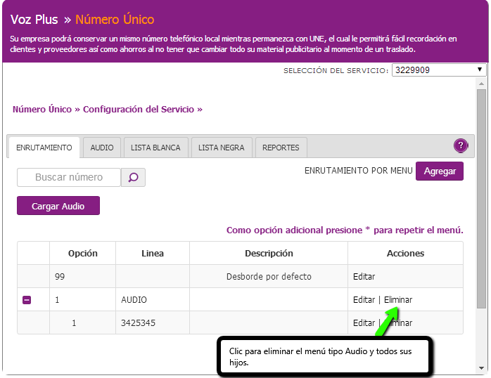 aw-Crear aprovisionamiento numero unico Tigo guardar y enviar