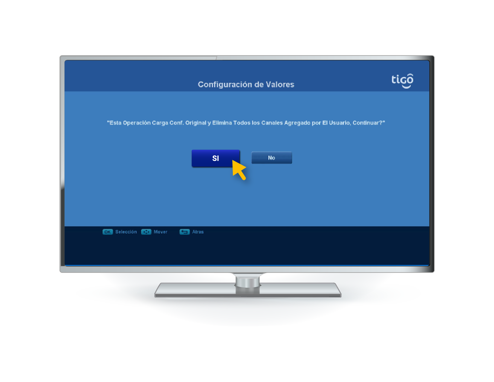 aw-seleccionar configuracion de valores tigo