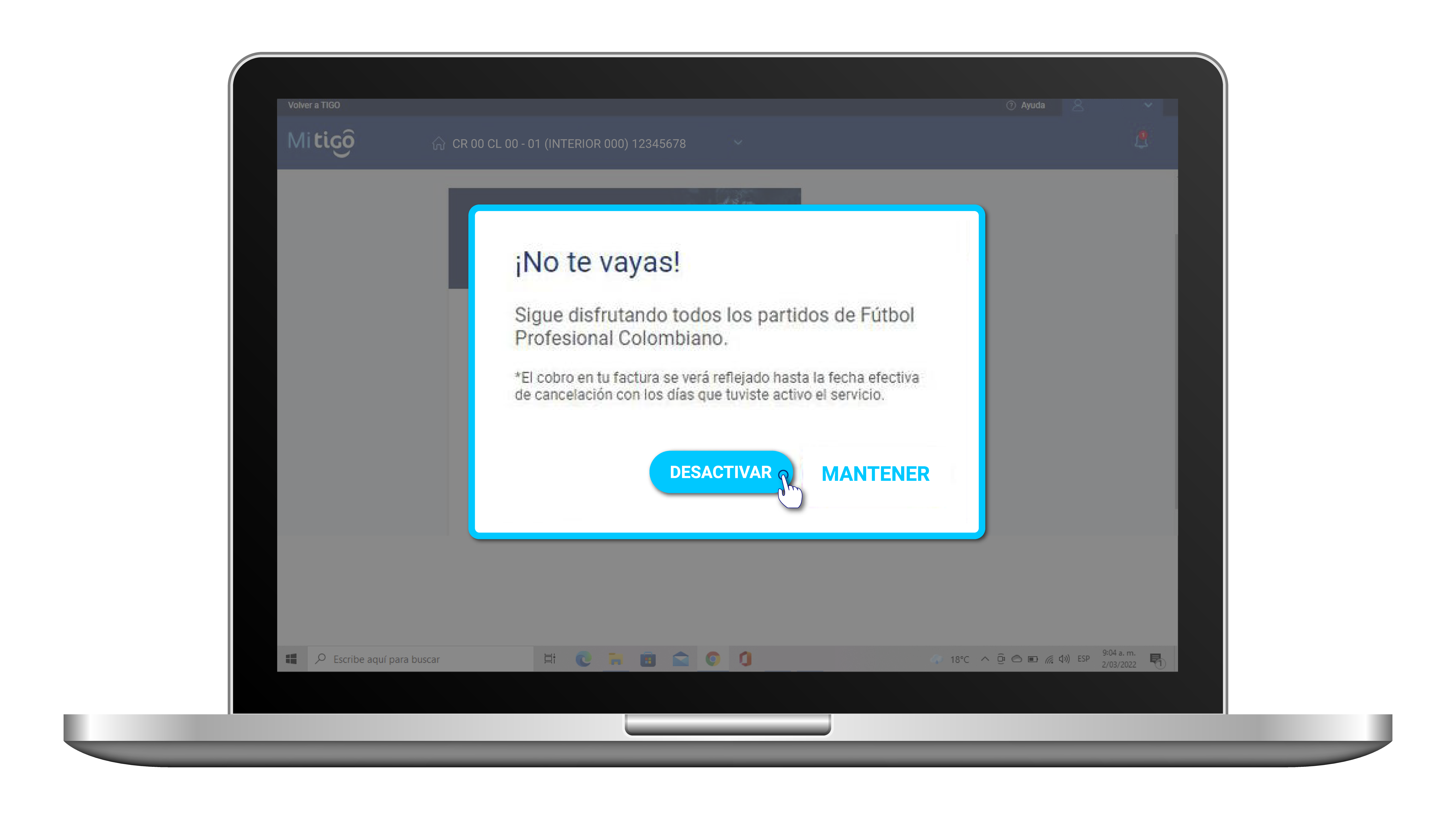 aw-desactivar paquete premiun tigo