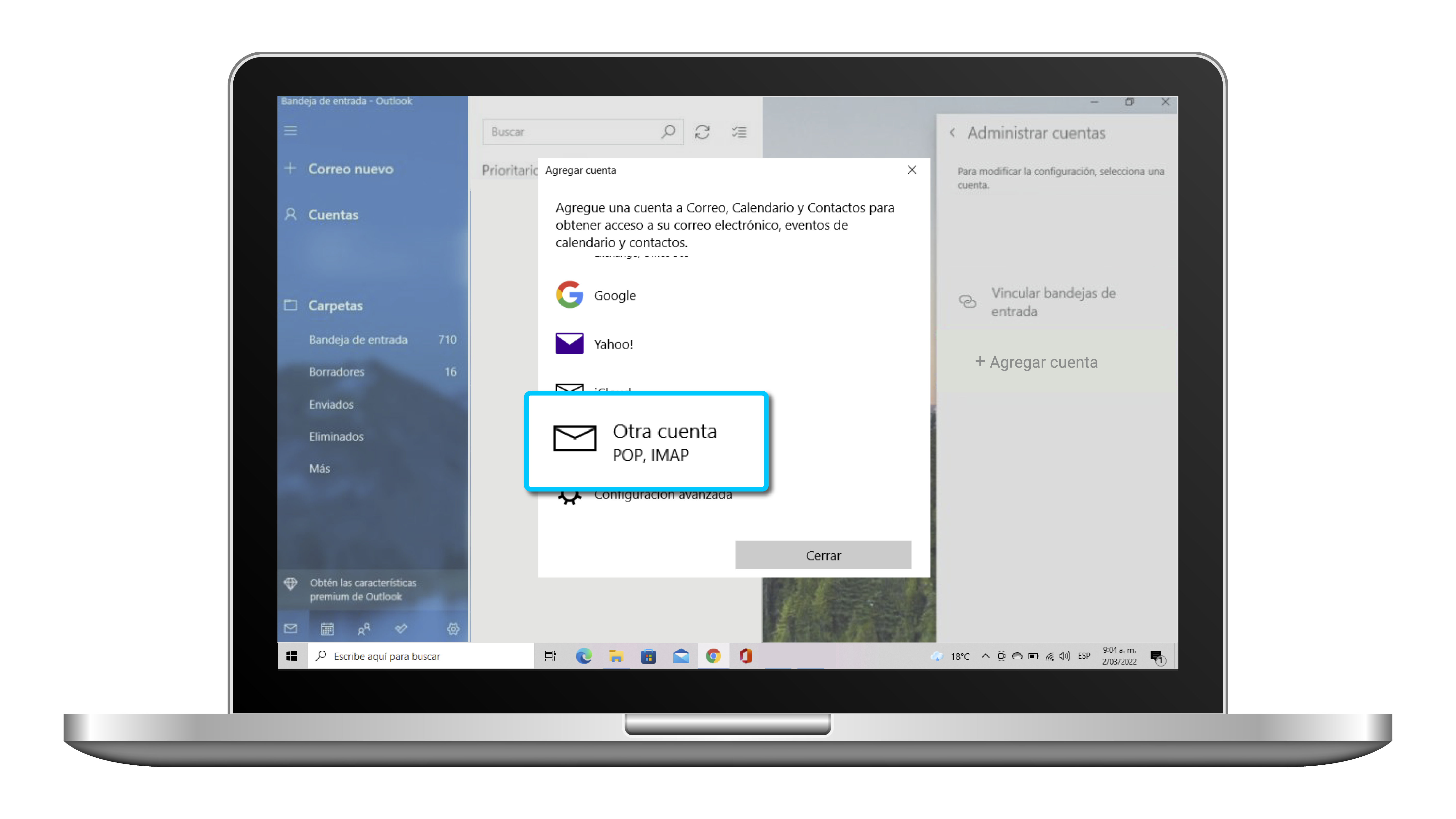 aw-Tipo de cuentas Windows Correo TigoUne