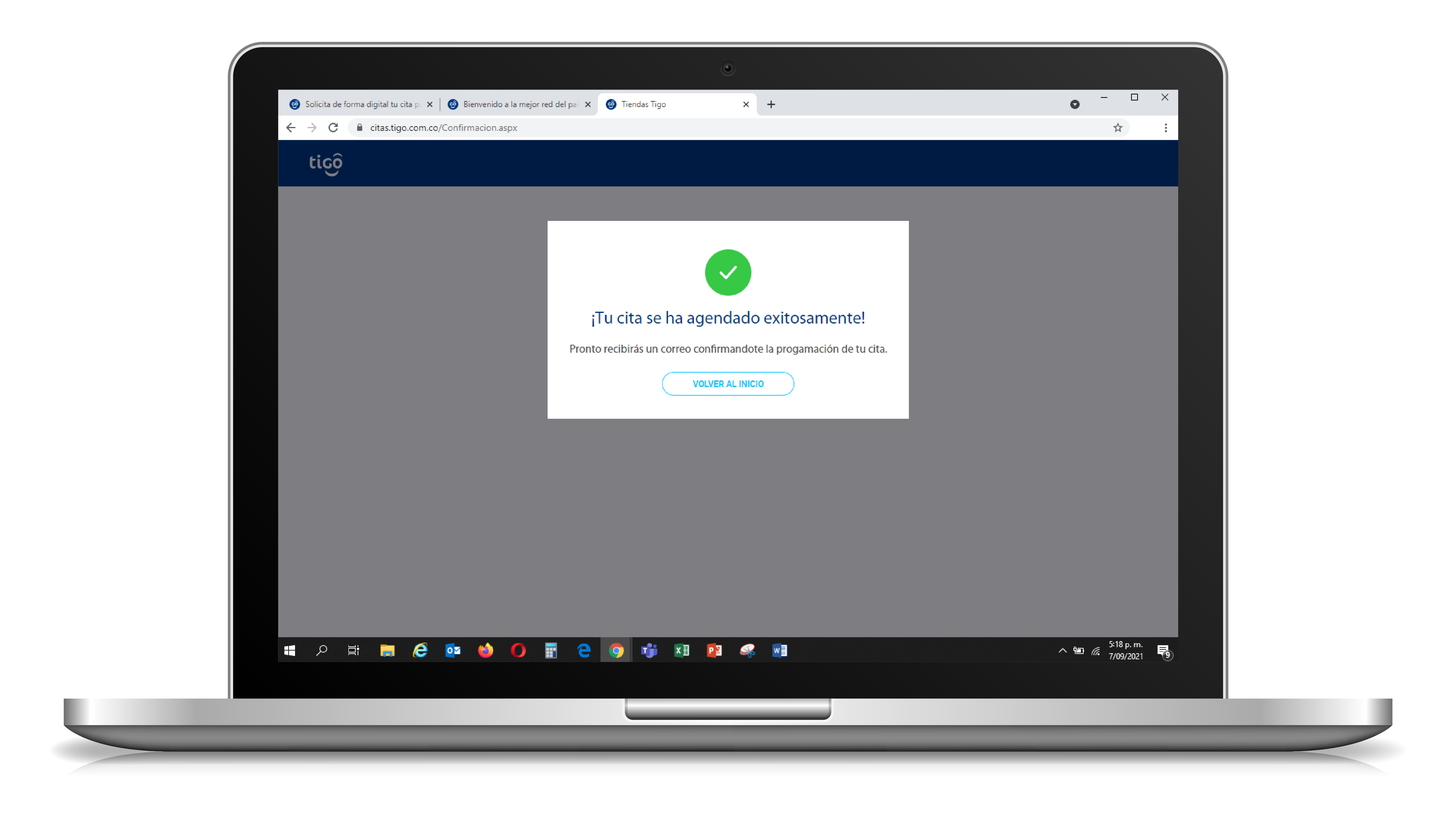 aw-Cita solicitada en tiendas tigo colombia