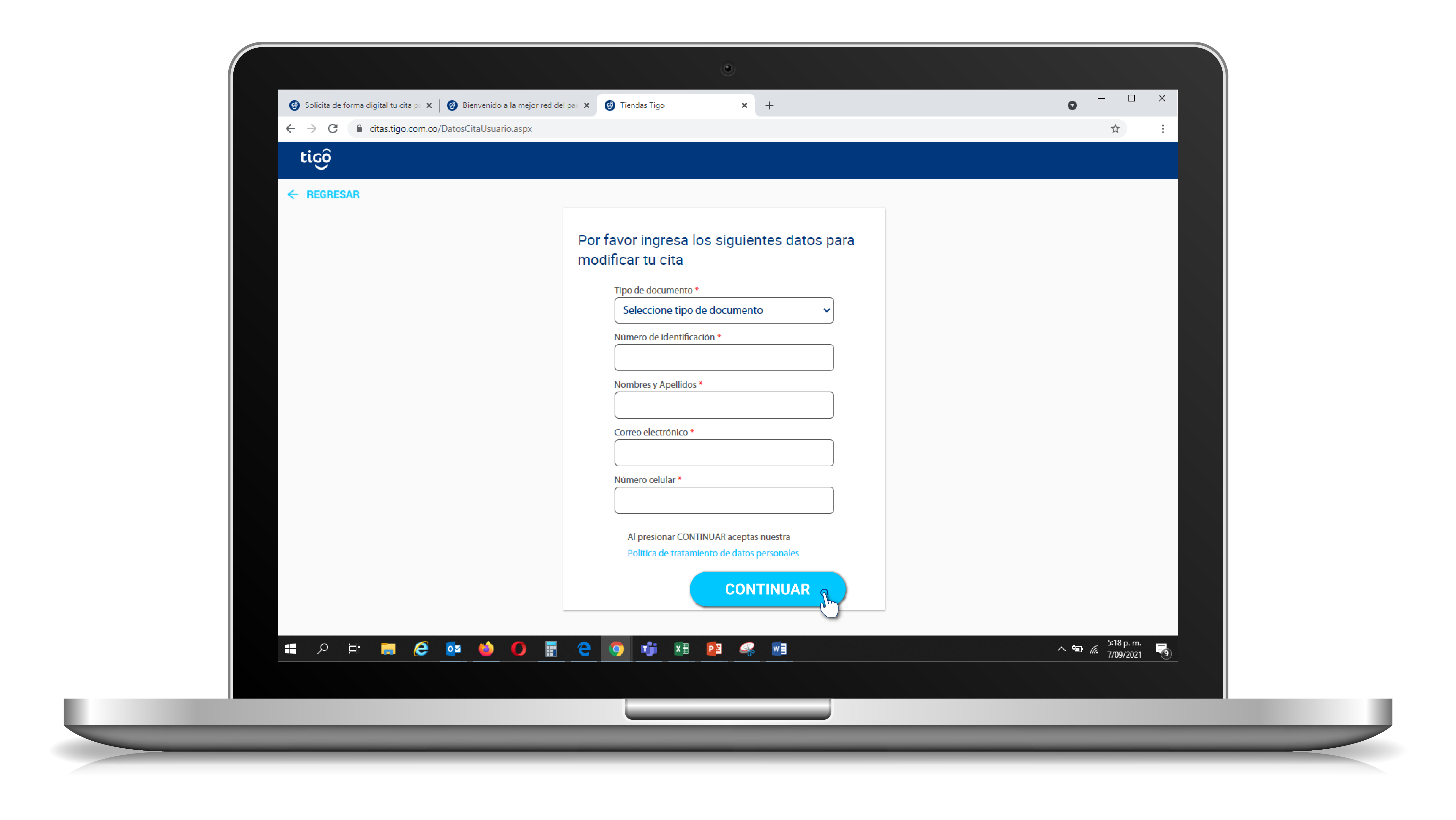 aw-Modificacion de citas para tiendas tigo