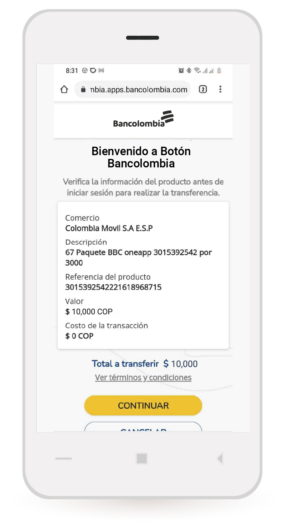 aw-detalle de compra opcion compra de paquetes tigo