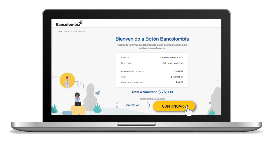 aw-Pagar Factura Tigo con Bancolombia paso 5 sucursal virtual personas