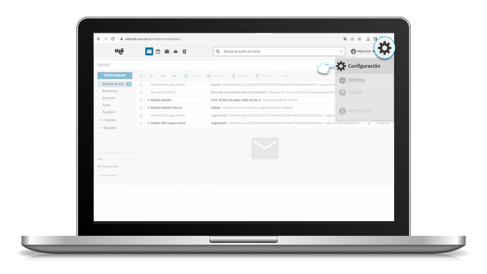 aw-configurar correo electronico tigo une