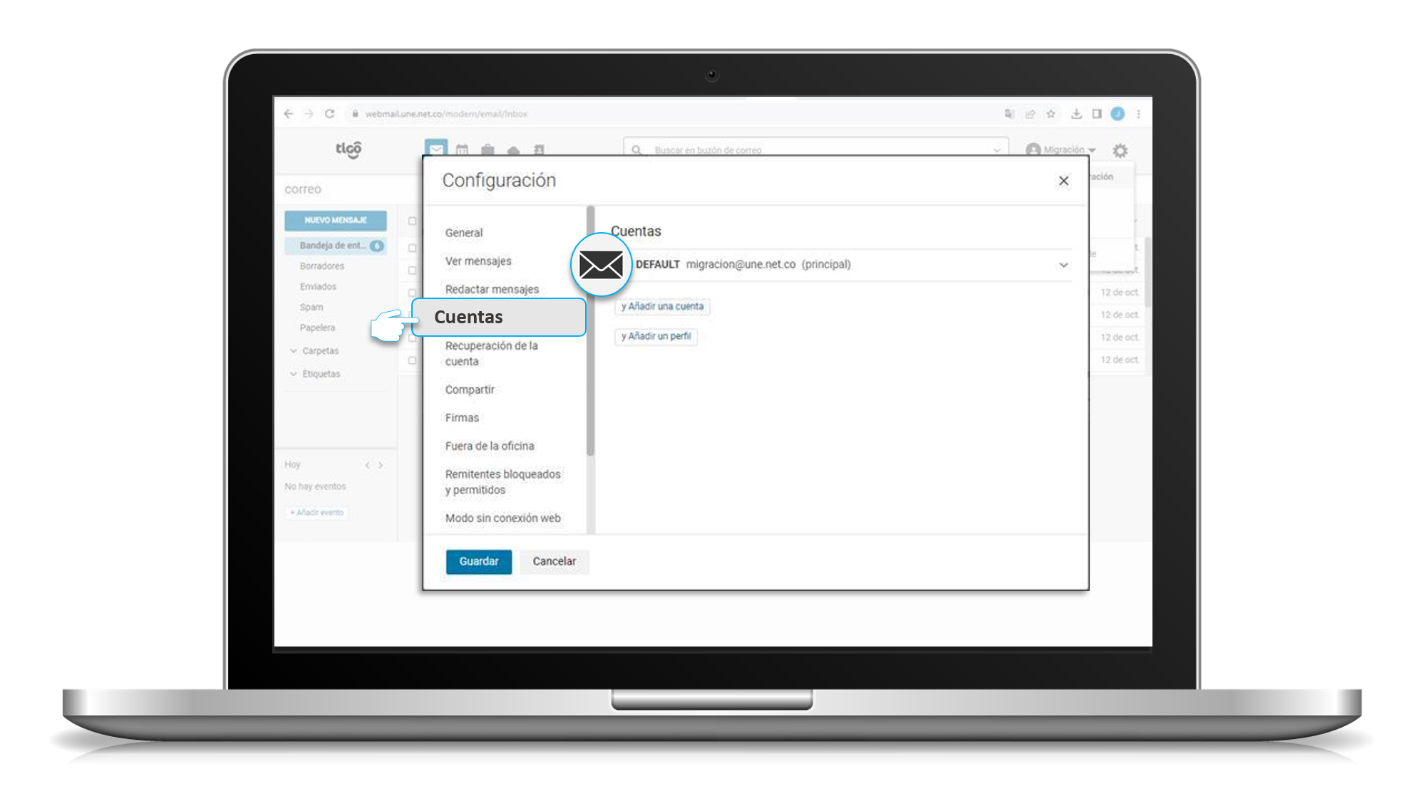 aw-opcion configuracion correo tigo