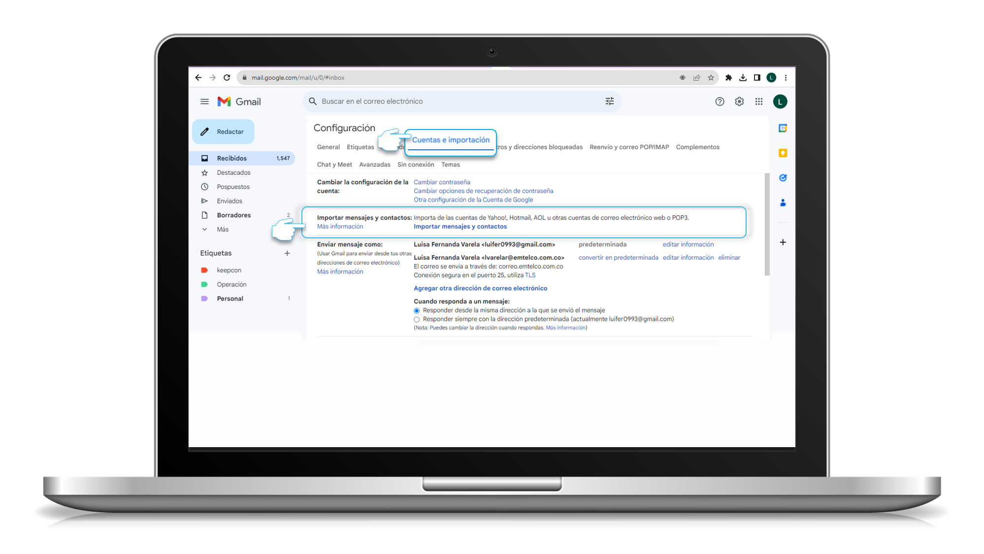 aw-servidor pop gmail tigo une