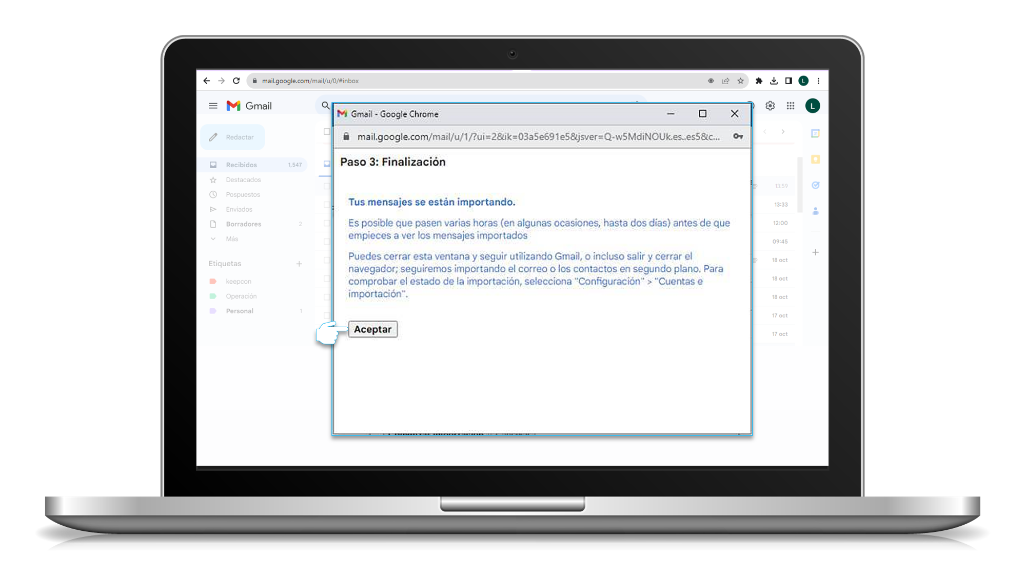 aw-importacion correo une a gmail