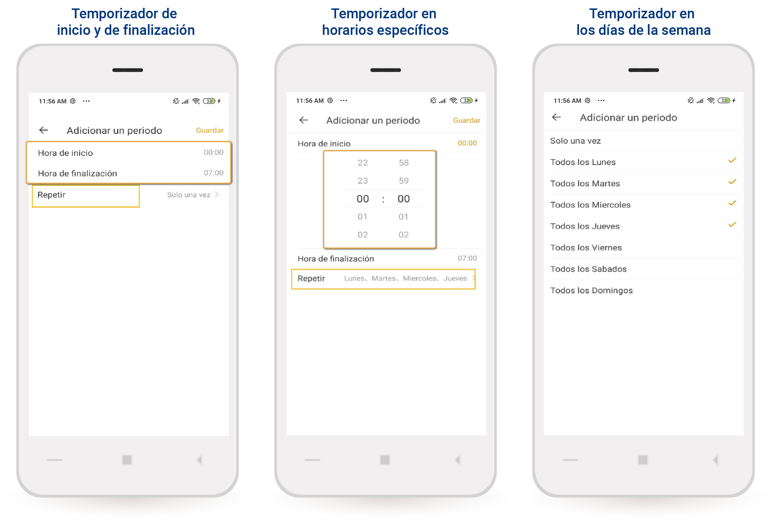 aw-asignar horarios en fiberhome
