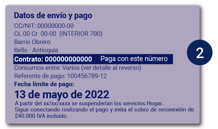 aw-datos de envio y pago factura tigo