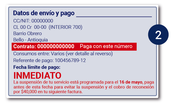 aw-datos de envio y pago factura tigo