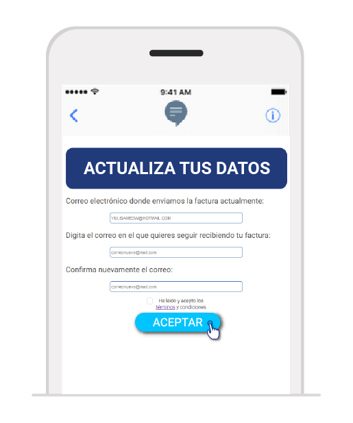 aw-actualizacion de datos para factura tigo