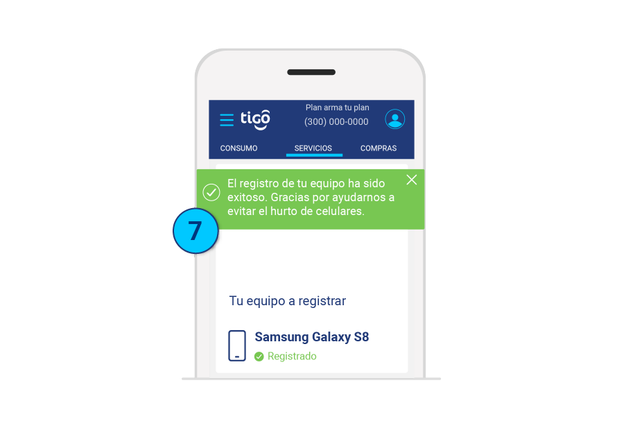 aw-registrar equipo de manera exitosa en tigo