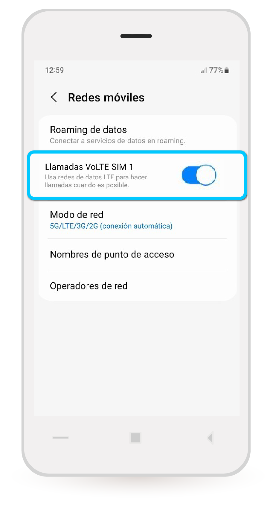 aw-ajustes llamadas volte tigo en samsung