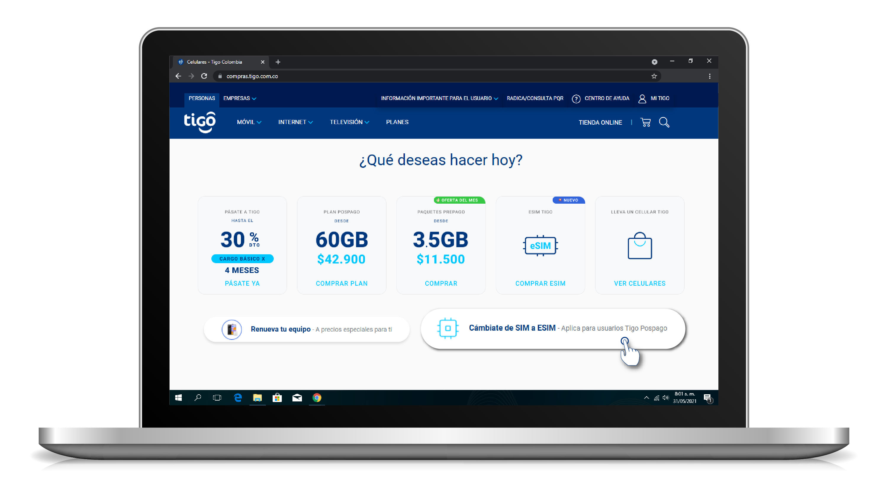 aw-validar proceso de esim tigo