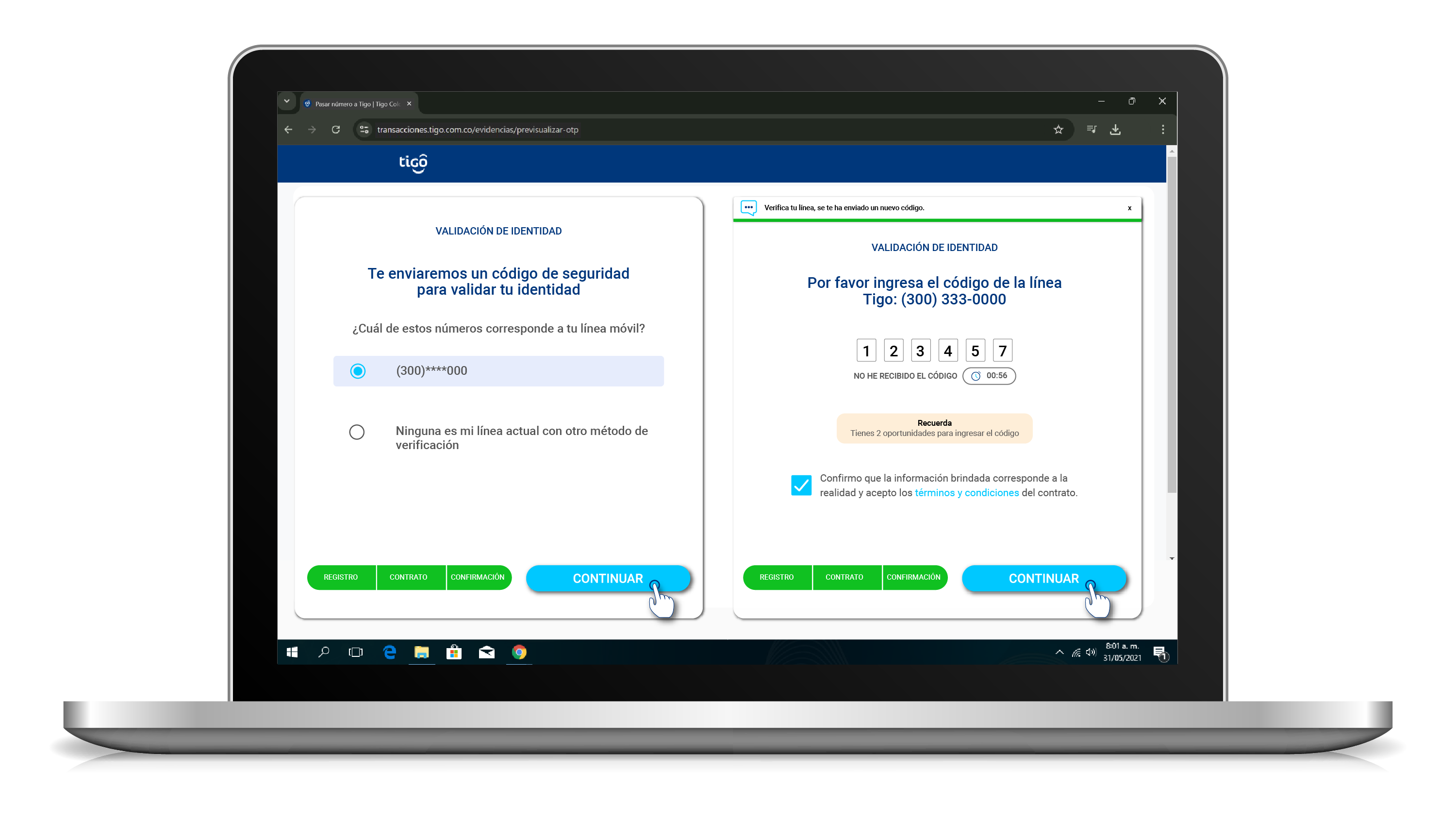 aw-codigo otp para celular tigo sim virtual